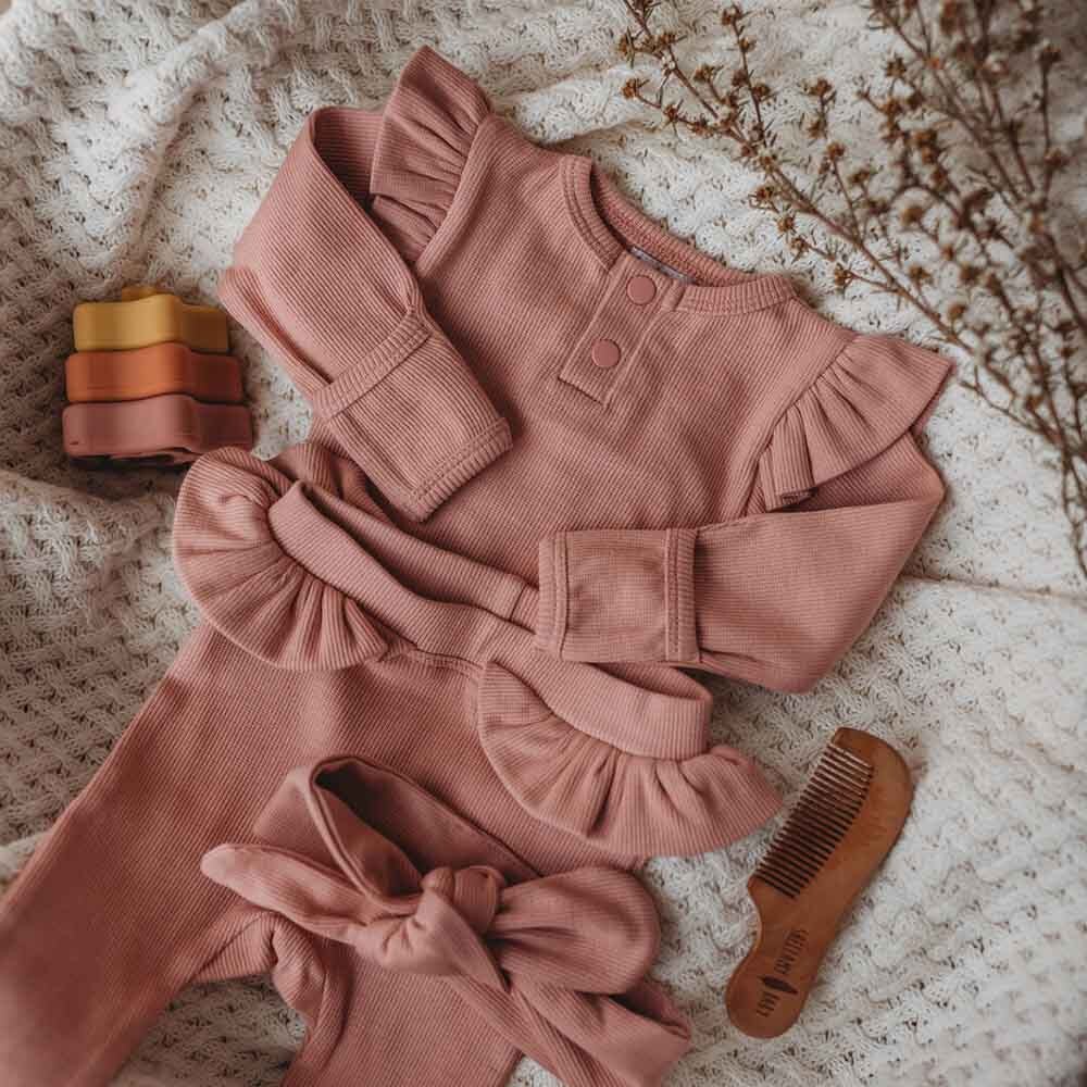 Rose Long Sleeve Organic Bodysuit - Image 7